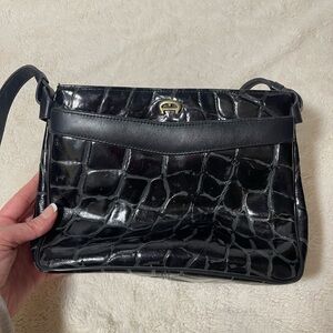 Etienne Aigner Leather Shoulder Bag - Black - One Size